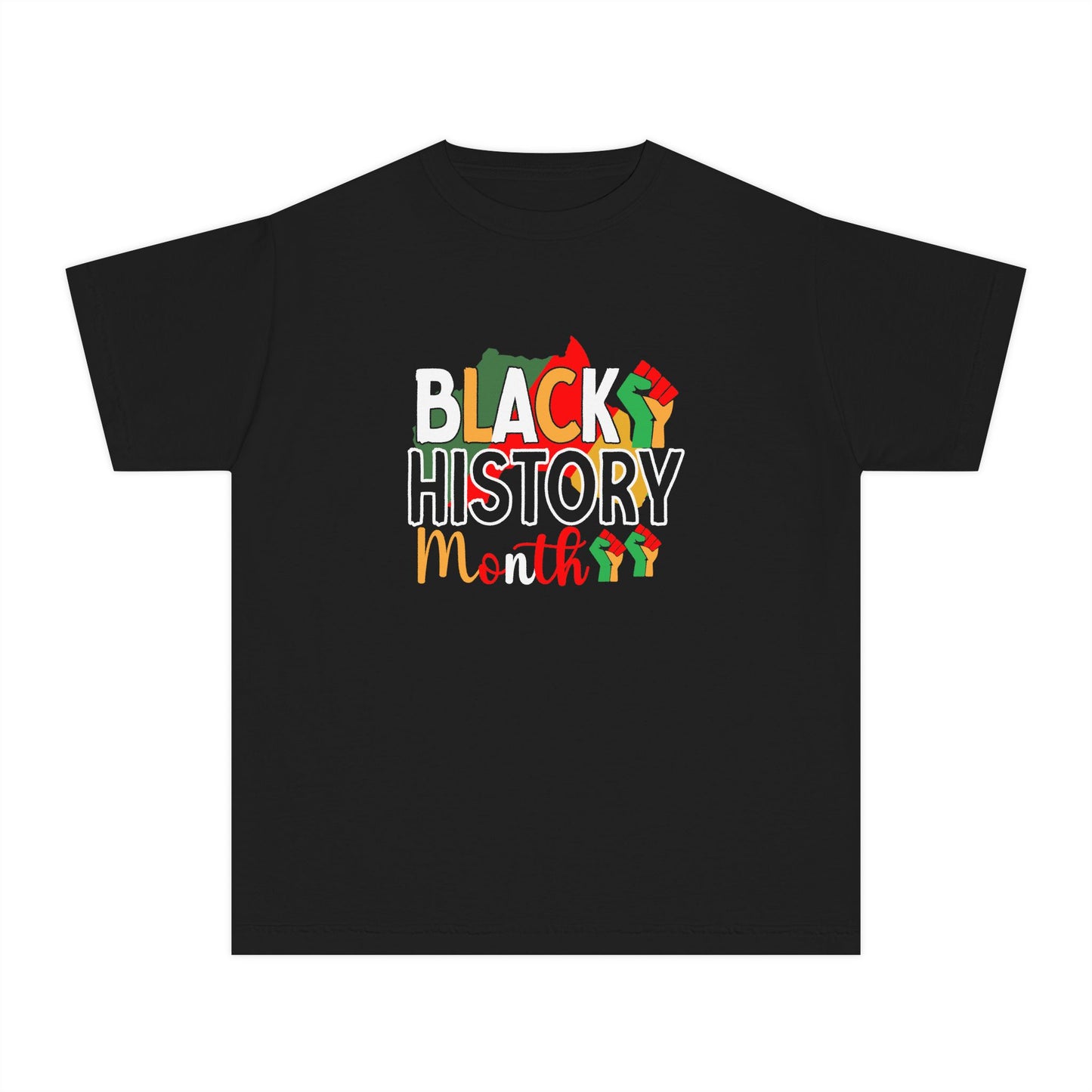Black History Month Youth Tee — Colorful Black & Pan-African Design