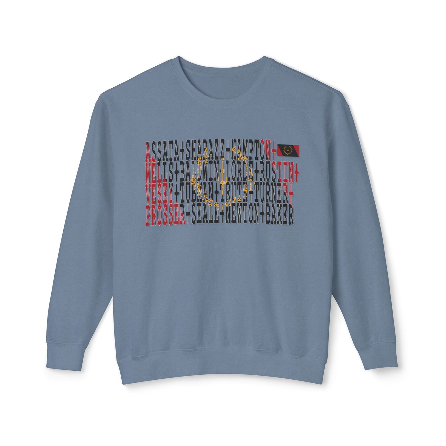 Black American Heritage Flag Sweatshirt — Freedom Fighters Name Design