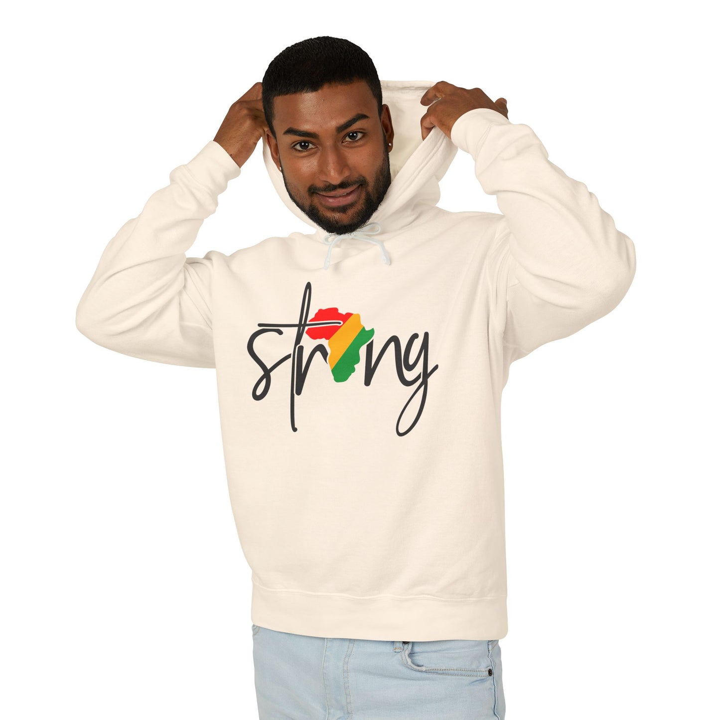 Strong Africa Hoodie — Afrocentric Pride Lightweight Hooded Sweatshirt