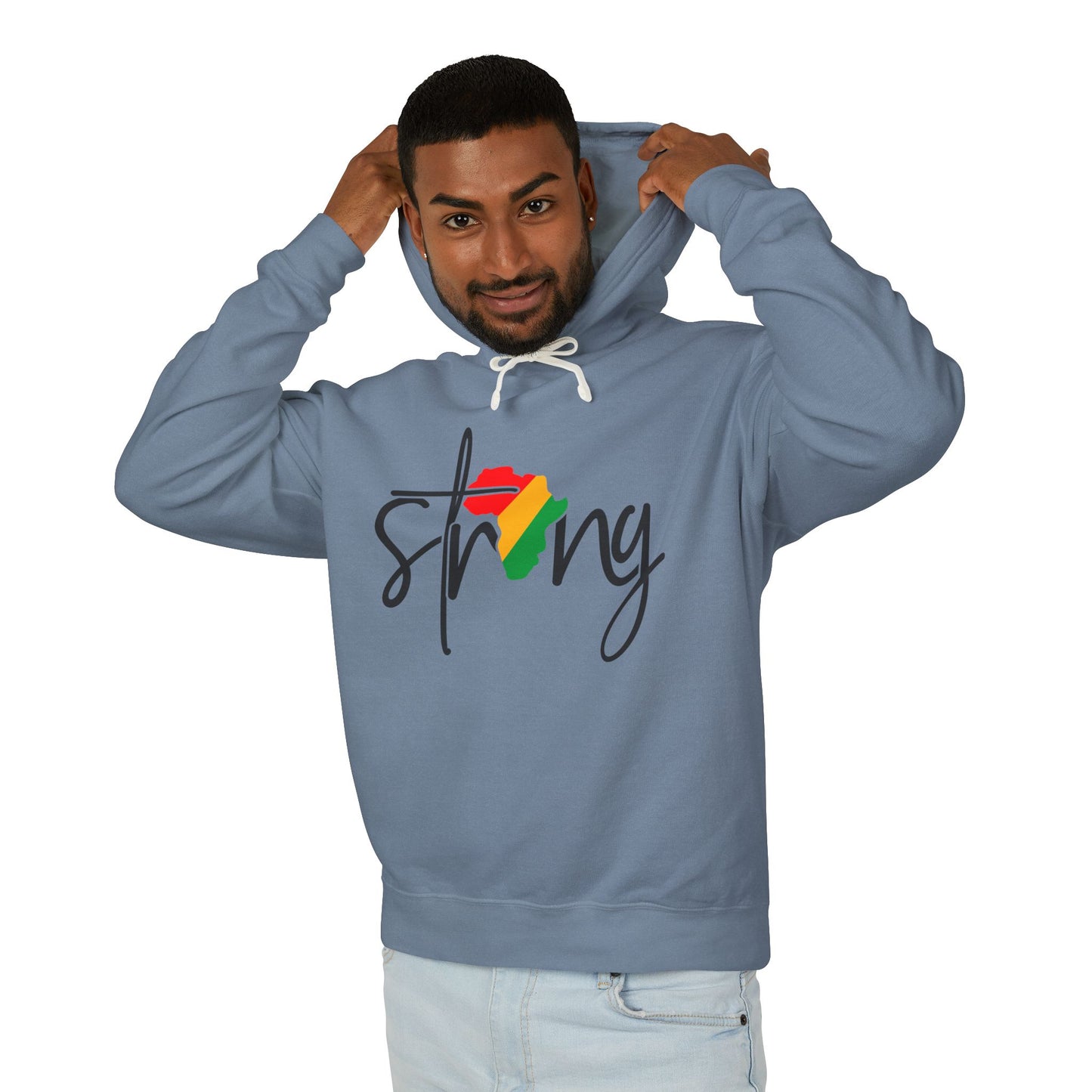 Strong Africa Hoodie — Afrocentric Pride Lightweight Hooded Sweatshirt