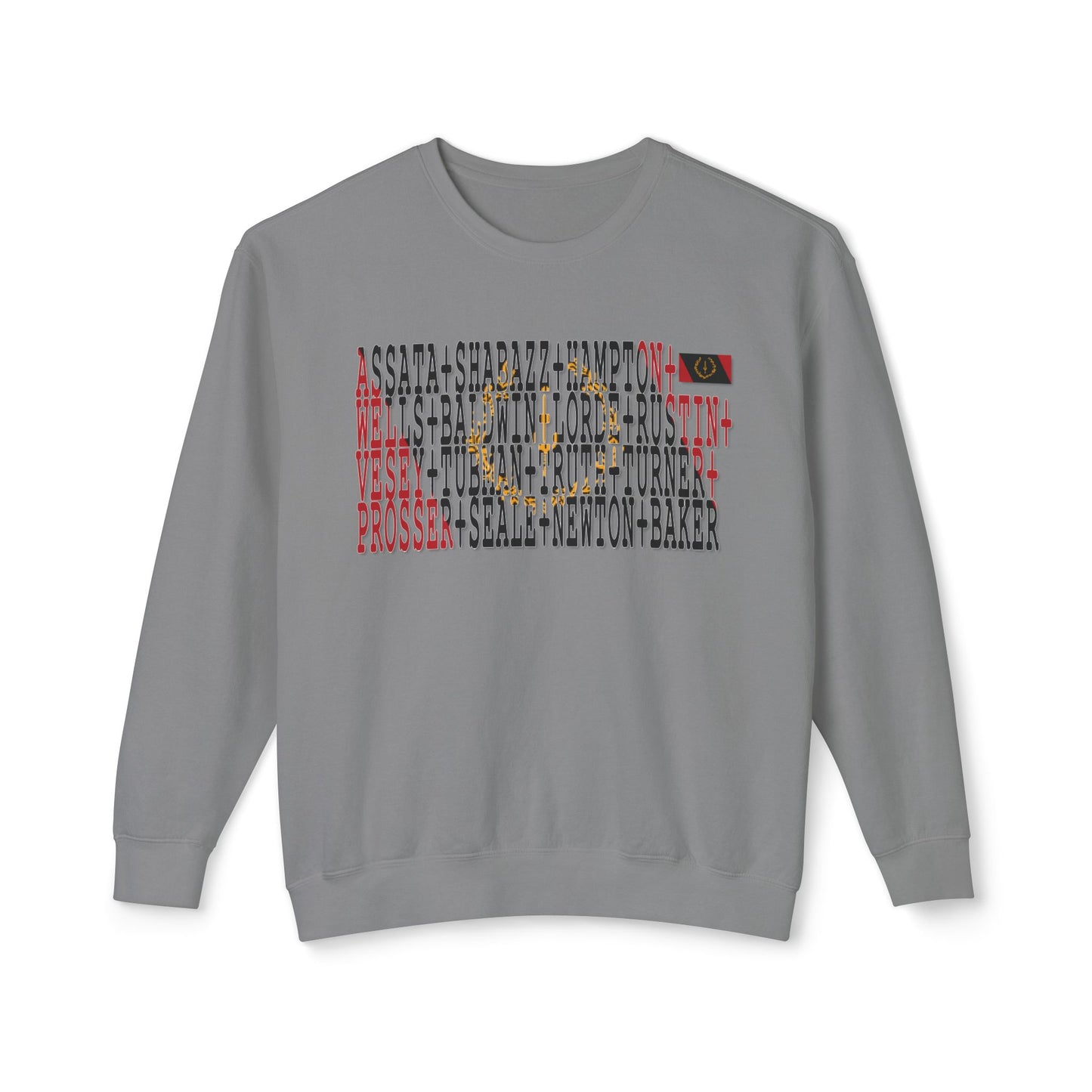 Black American Heritage Flag Sweatshirt — Freedom Fighters Name Design