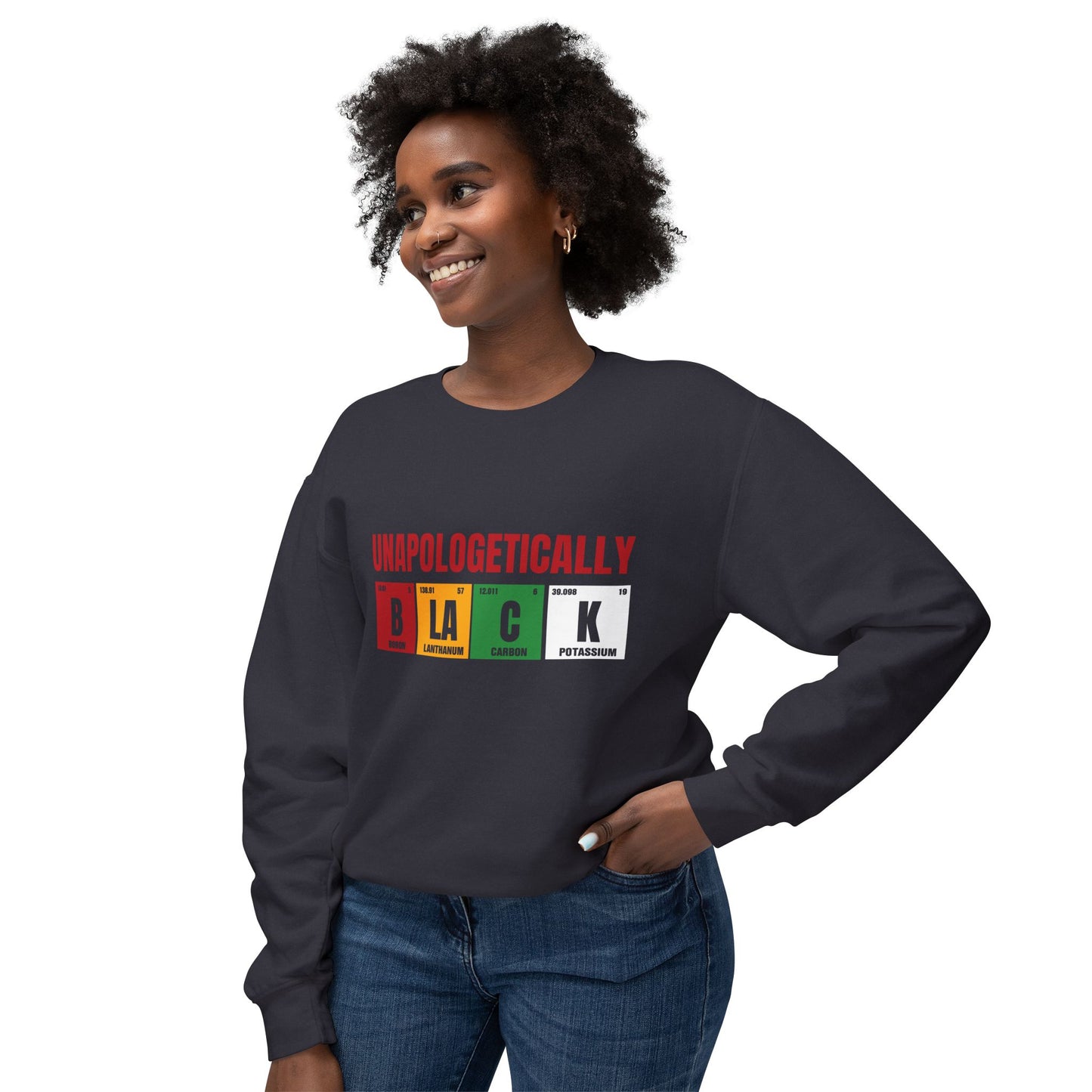 Unapologetically Black Crewneck Sweatshirt — Black Pan African Pride Pullover