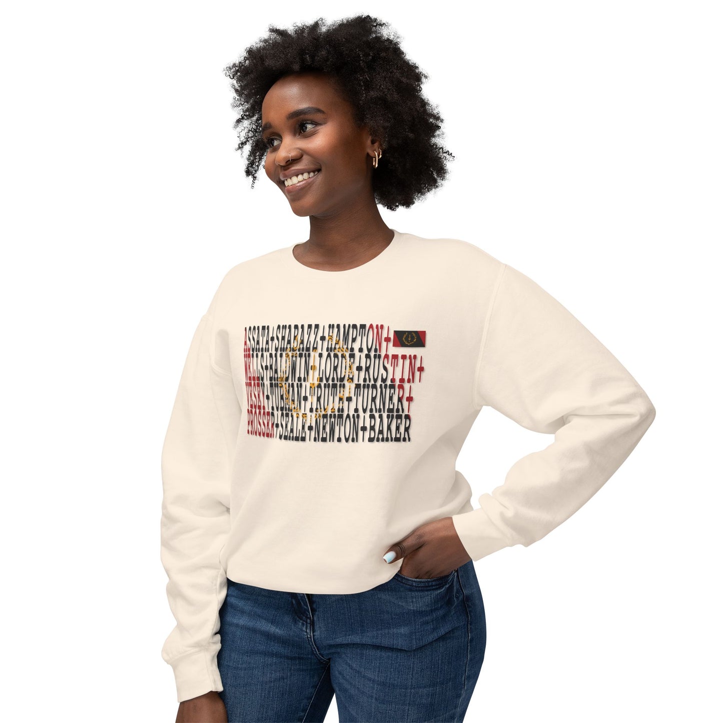 Black American Heritage Flag Sweatshirt — Freedom Fighters Name Design