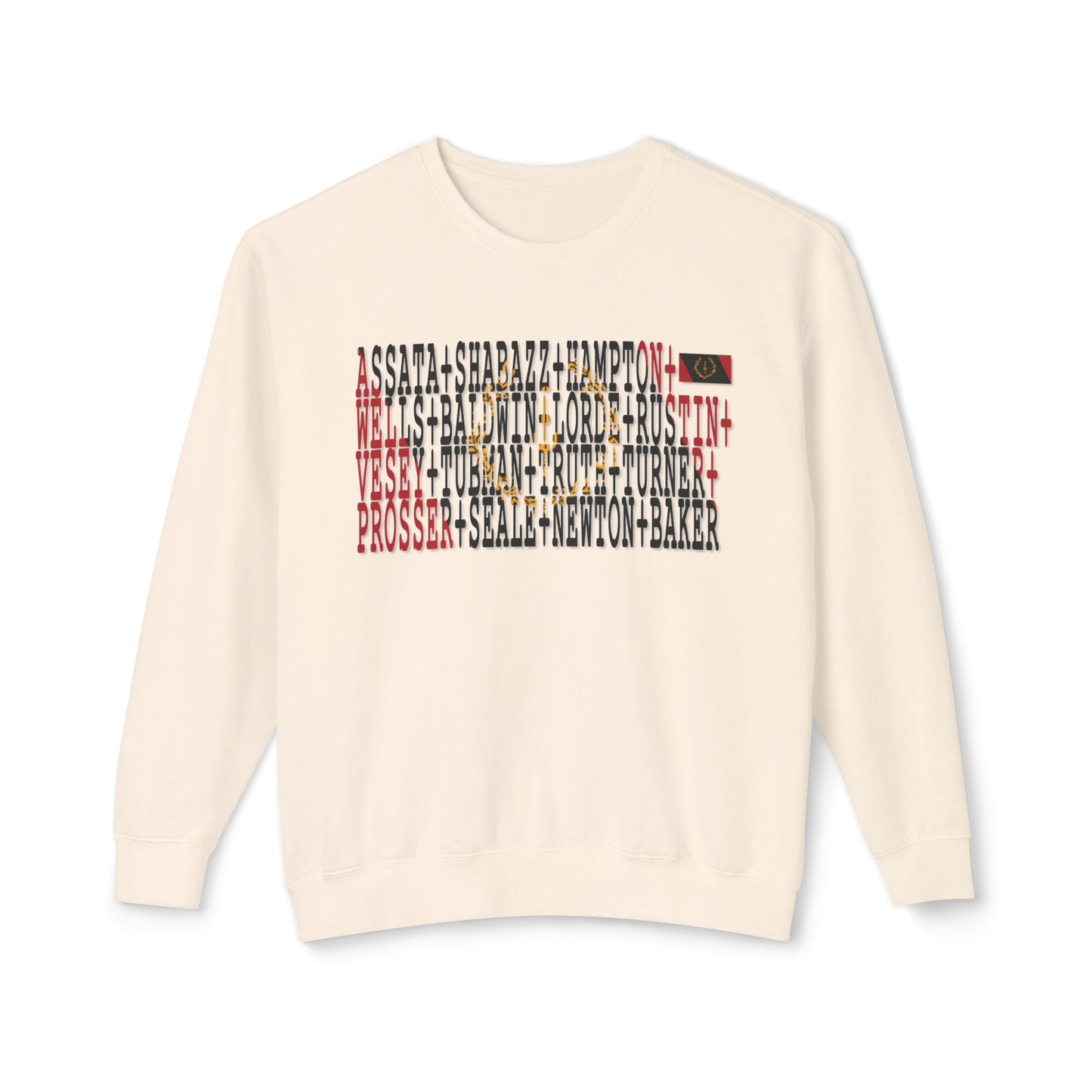 Black American Heritage Flag Sweatshirt — Freedom Fighters Name Design