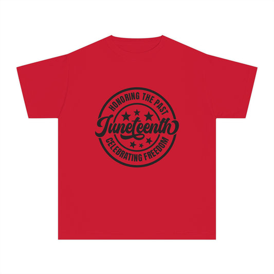 Juneteenth Youth T‑Shirt — "Honoring the Past, Celebrating Freedom" Badge