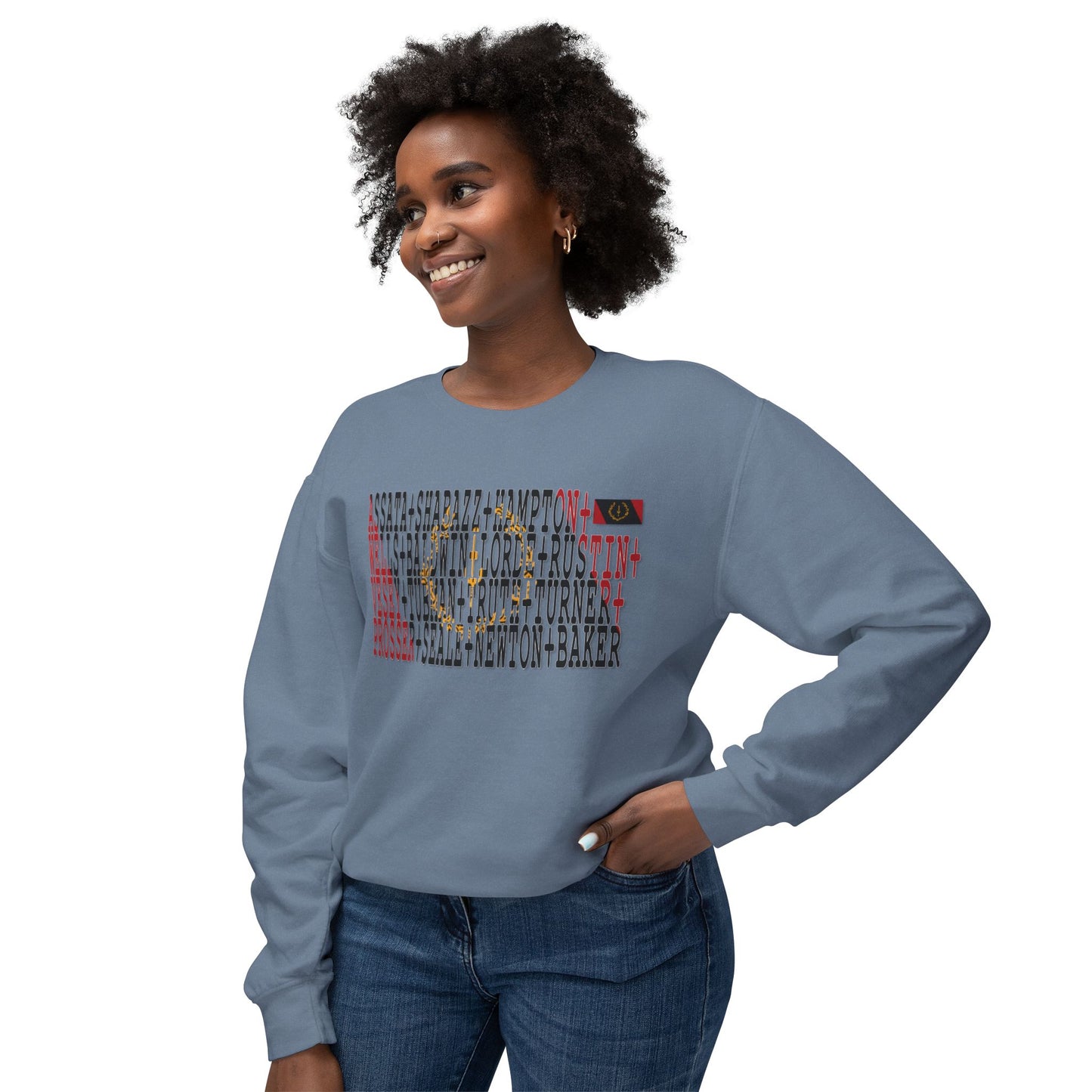 Black American Heritage Flag Sweatshirt — Freedom Fighters Name Design