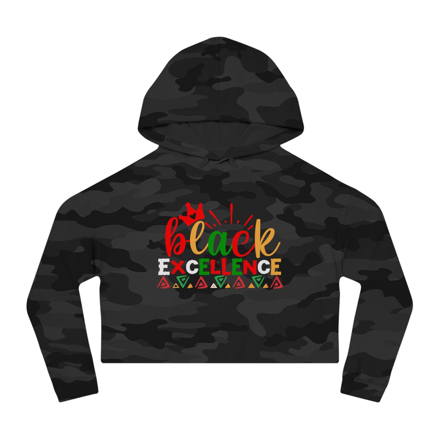 Black Excellence Cropped Hoodie — Women’s Hooded Sweatshirt