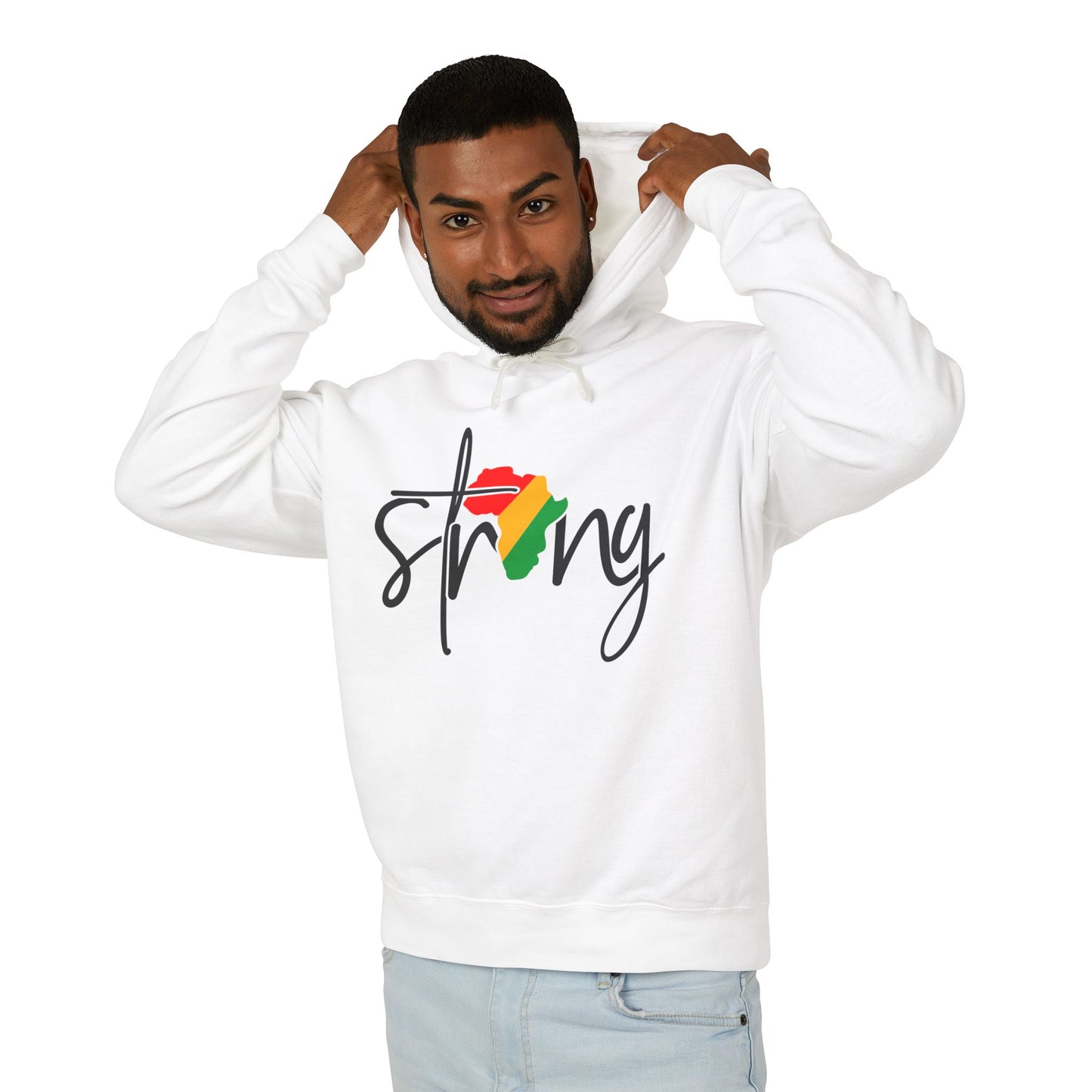 Strong Africa Hoodie — Afrocentric Pride Lightweight Hooded Sweatshirt