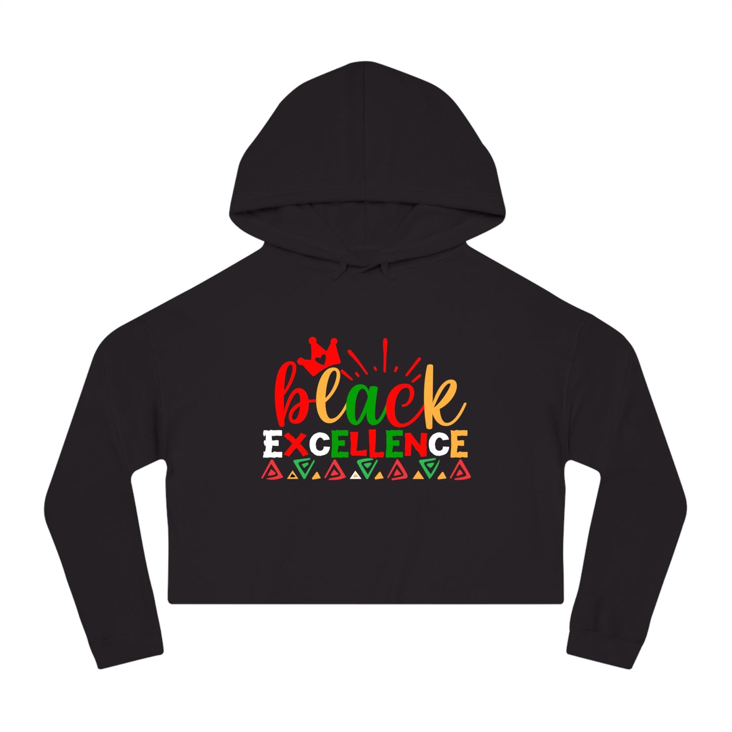 Black Excellence Cropped Hoodie — Women’s Hooded Sweatshirt