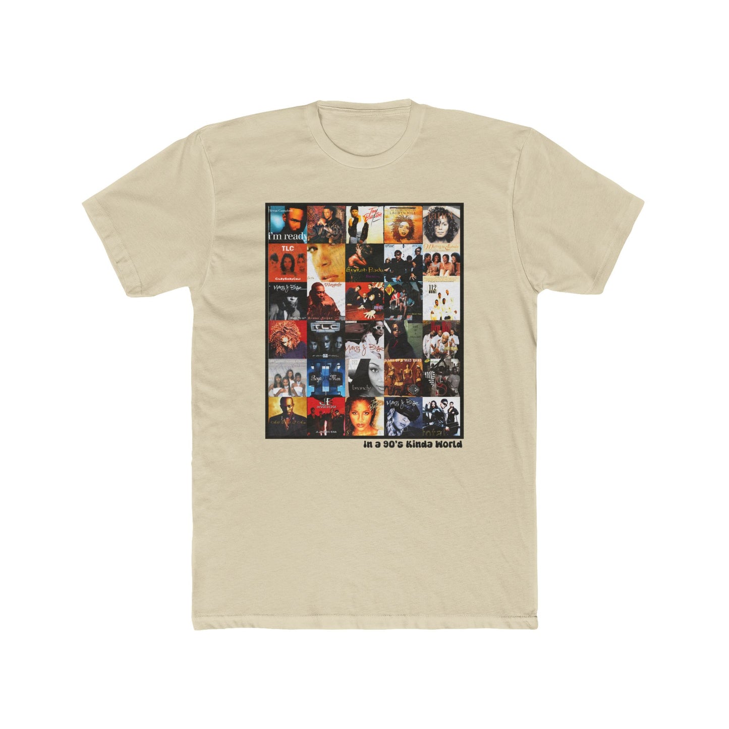 "In a 90's Kinda World" — 90's RnB Greatest Albums Tee Cotton Crew